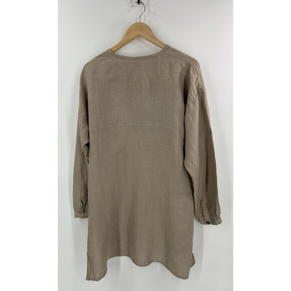Gudrun Sjoden Swedish Pure Linen Karen Tunic Shirt-dress Roomy M Mushroom Beige‎ - Picture 3 of 6